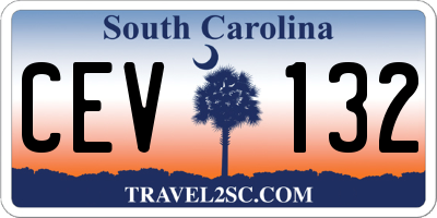SC license plate CEV132