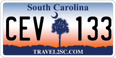 SC license plate CEV133