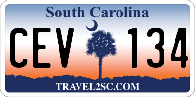 SC license plate CEV134
