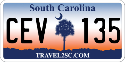 SC license plate CEV135
