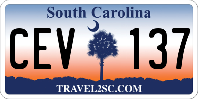 SC license plate CEV137