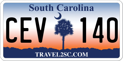 SC license plate CEV140