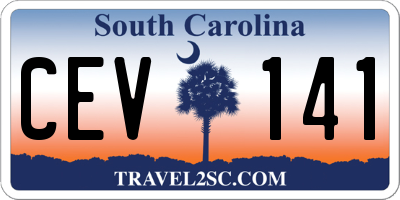 SC license plate CEV141