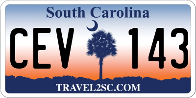 SC license plate CEV143