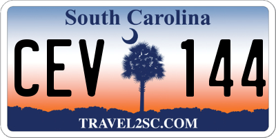SC license plate CEV144