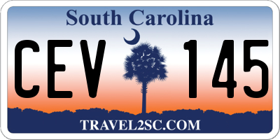 SC license plate CEV145