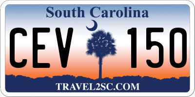 SC license plate CEV150