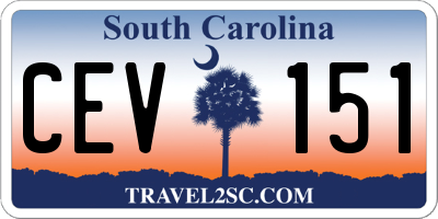 SC license plate CEV151