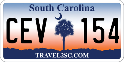 SC license plate CEV154