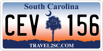 SC license plate CEV156