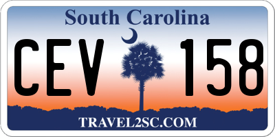 SC license plate CEV158