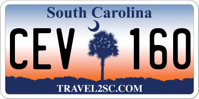 SC license plate CEV160