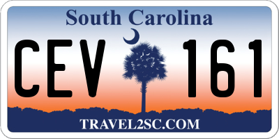 SC license plate CEV161