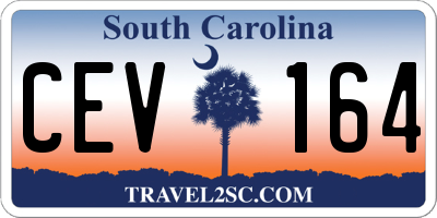 SC license plate CEV164