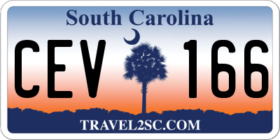 SC license plate CEV166