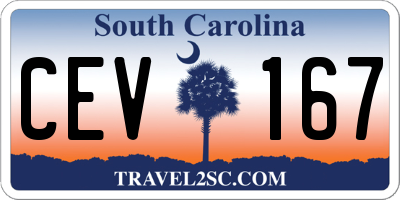 SC license plate CEV167