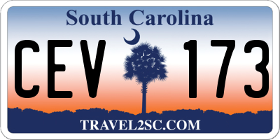 SC license plate CEV173