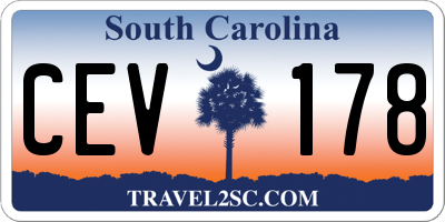 SC license plate CEV178