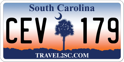 SC license plate CEV179