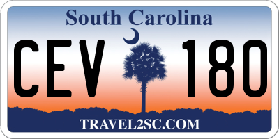 SC license plate CEV180