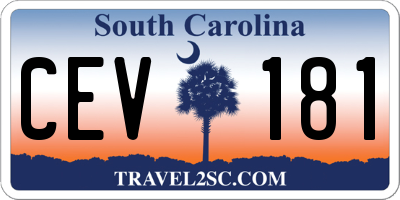 SC license plate CEV181