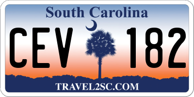 SC license plate CEV182