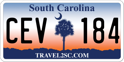 SC license plate CEV184