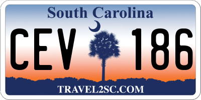 SC license plate CEV186