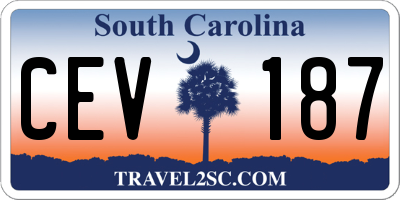 SC license plate CEV187
