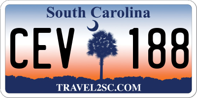 SC license plate CEV188