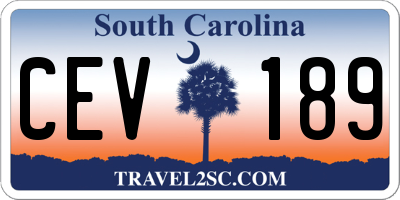 SC license plate CEV189