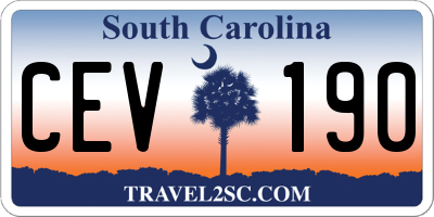 SC license plate CEV190
