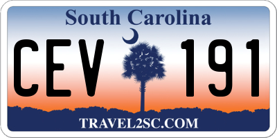 SC license plate CEV191