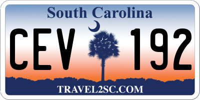 SC license plate CEV192