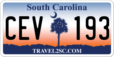 SC license plate CEV193