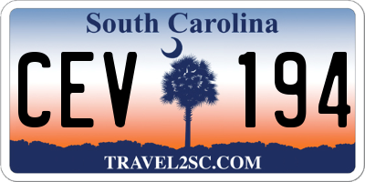 SC license plate CEV194