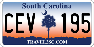 SC license plate CEV195