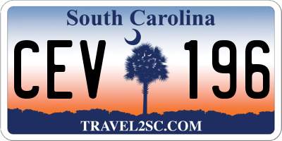 SC license plate CEV196