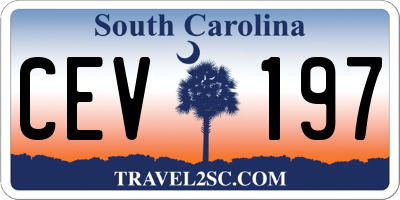 SC license plate CEV197
