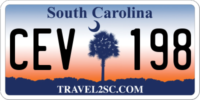 SC license plate CEV198