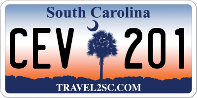 SC license plate CEV201