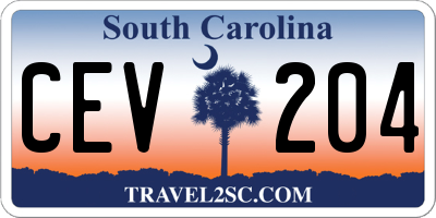 SC license plate CEV204