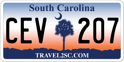 SC license plate CEV207