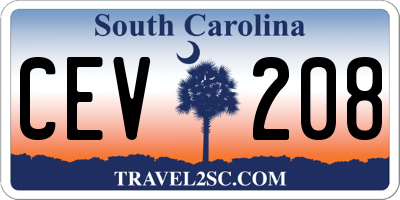 SC license plate CEV208
