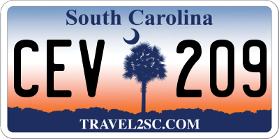 SC license plate CEV209