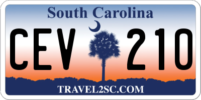 SC license plate CEV210