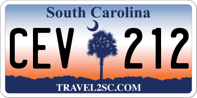 SC license plate CEV212