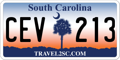 SC license plate CEV213