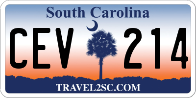 SC license plate CEV214