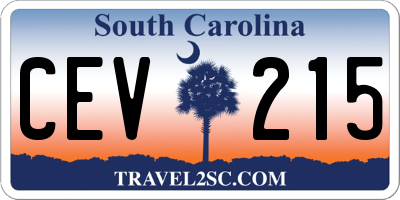 SC license plate CEV215
